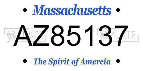 AZ85137 Massachusetts License Plate