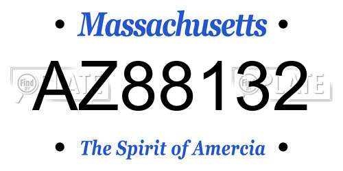 AZ88132 Massachusetts License Plate