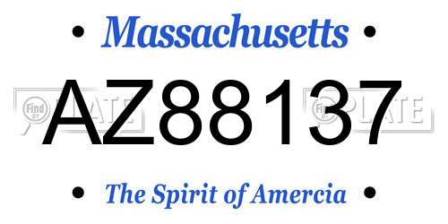 AZ88137 Massachusetts License Plate