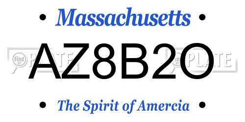 AZ8B2O Massachusetts License Plate