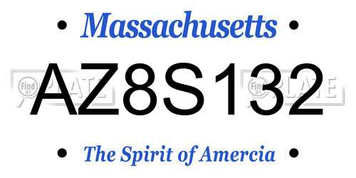 AZ8S132 Massachusetts License Plate
