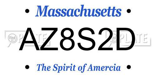 AZ8S2D Massachusetts License Plate