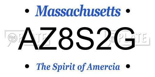 AZ8S2G Massachusetts License Plate