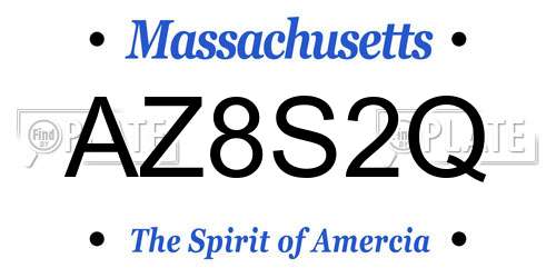 AZ8S2Q Massachusetts License Plate