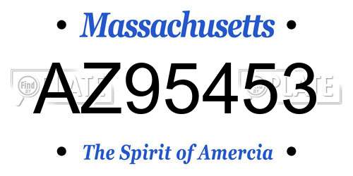 AZ95453 Massachusetts License Plate