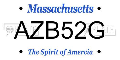 AZB52G Massachusetts License Plate