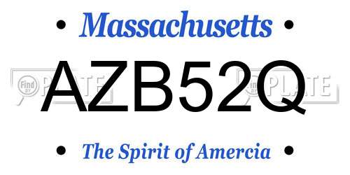 AZB52Q Massachusetts License Plate