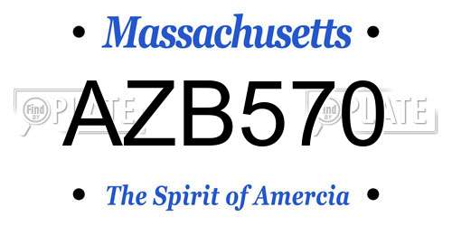 AZB570 Massachusetts License Plate