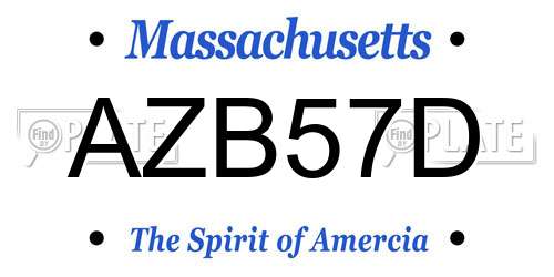 AZB57D Massachusetts License Plate