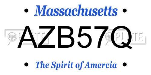 AZB57Q Massachusetts License Plate