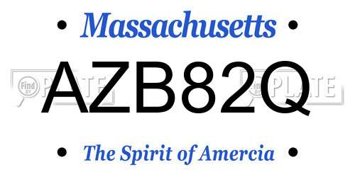 AZB82Q Massachusetts License Plate