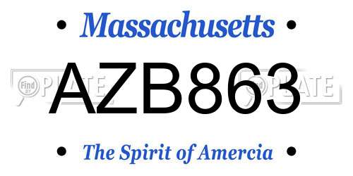 AZB863 Massachusetts License Plate