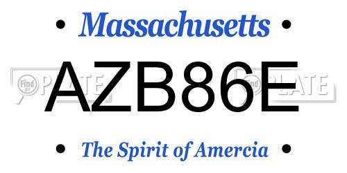 AZB86E Massachusetts License Plate