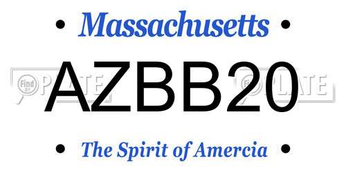 AZBB20 Massachusetts License Plate