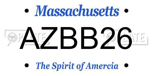 AZBB26 Massachusetts License Plate