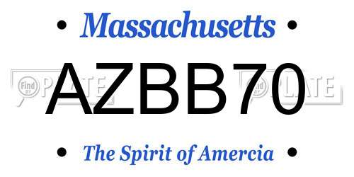 AZBB70 Massachusetts License Plate
