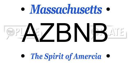 AZBNB Massachusetts License Plate