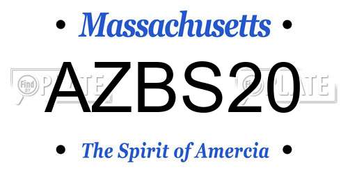 AZBS20 Massachusetts License Plate