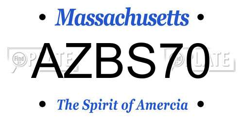 AZBS70 Massachusetts License Plate