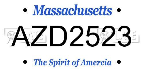 AZD2523 Massachusetts License Plate