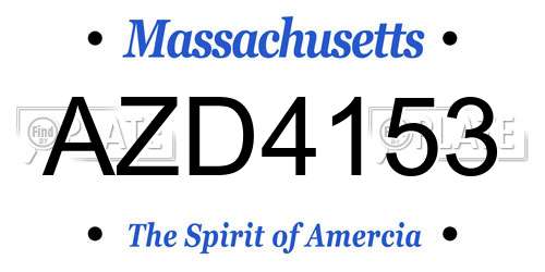 AZD4153 Massachusetts License Plate
