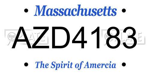 AZD4183 Massachusetts License Plate