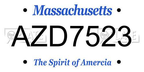 AZD7523 Massachusetts License Plate