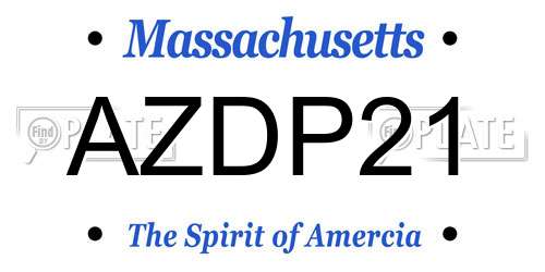 AZDP21 Massachusetts License Plate