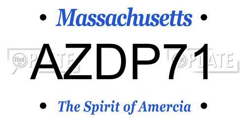 AZDP71 Massachusetts License Plate