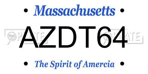 AZDT64 Massachusetts License Plate