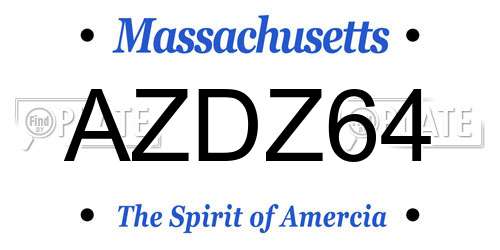 AZDZ64 Massachusetts License Plate