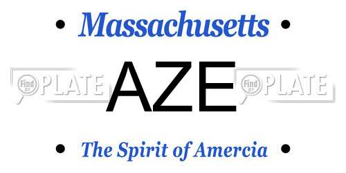 AZE Massachusetts License Plate