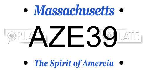 AZE39 Massachusetts License Plate