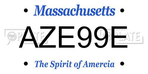 AZE99E Massachusetts License Plate