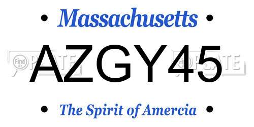AZGY45 Massachusetts License Plate