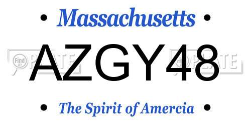 AZGY48 Massachusetts License Plate