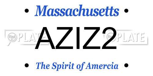 AZIZ2 Massachusetts License Plate