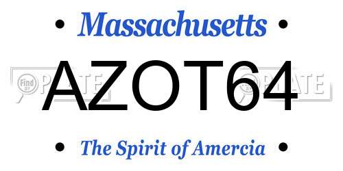 AZOT64 Massachusetts License Plate