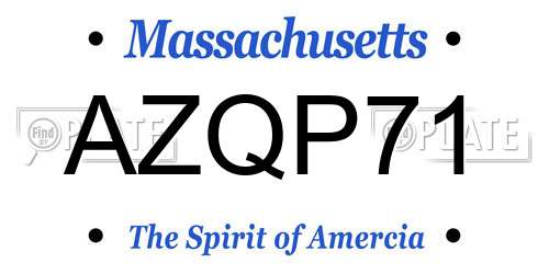 AZQP71 Massachusetts License Plate