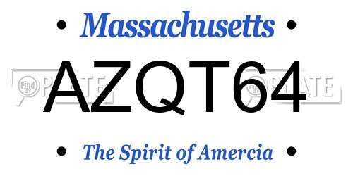 AZQT64 Massachusetts License Plate