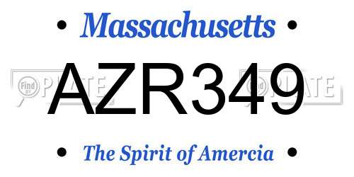 AZR349 Massachusetts License Plate