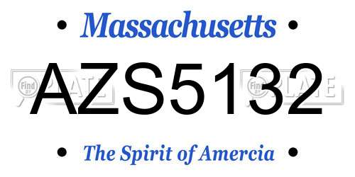 AZS5132 Massachusetts License Plate