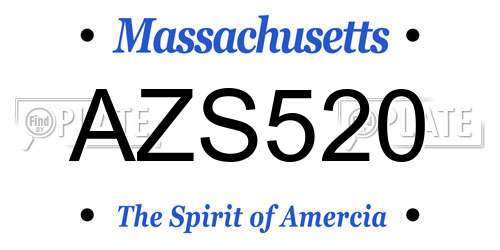 AZS520 Massachusetts License Plate
