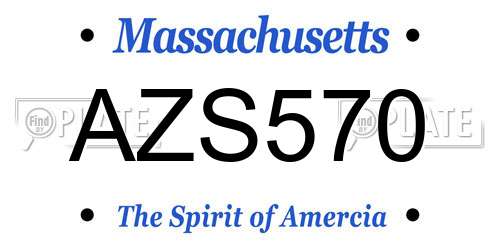 AZS570 Massachusetts License Plate
