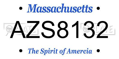 AZS8132 Massachusetts License Plate