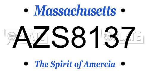 AZS8137 Massachusetts License Plate