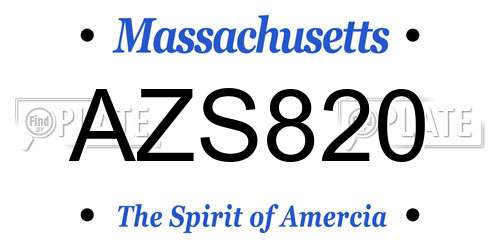 AZS820 Massachusetts License Plate