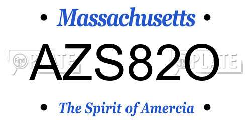 AZS82O Massachusetts License Plate