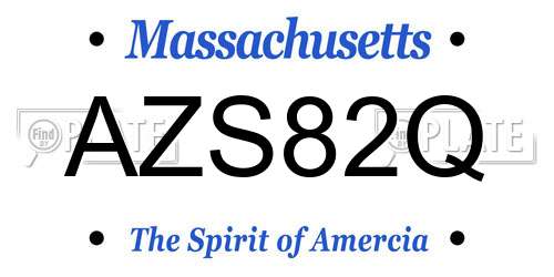 AZS82Q Massachusetts License Plate