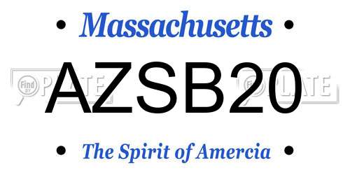 AZSB20 Massachusetts License Plate